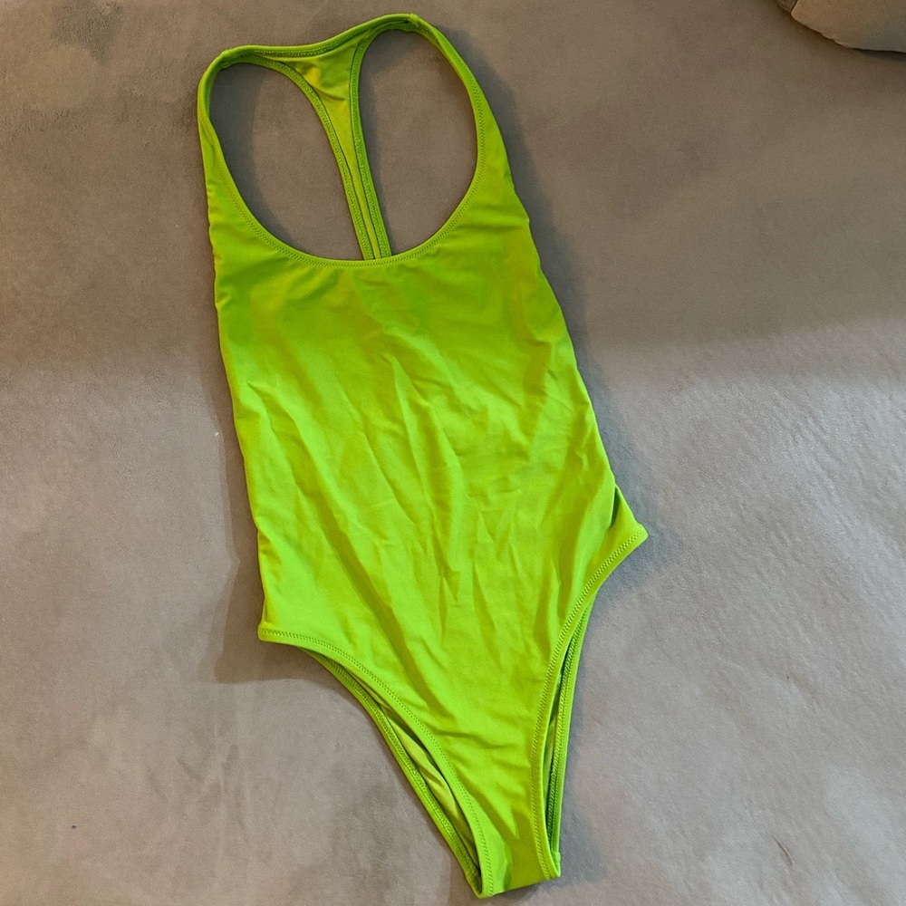 Aerie Green One Piece - racerback Swim XS NWOT
